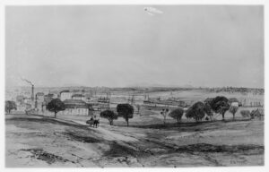 Melbourne from Batman Hill in 1847